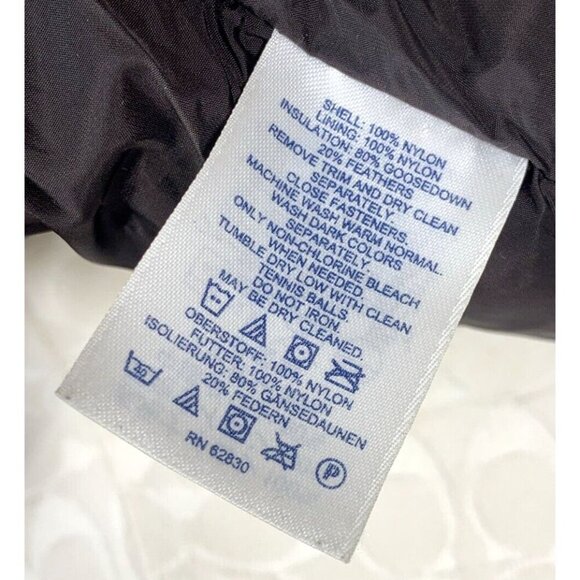 Lands' End Down Puffer Jacket Coat Brown Women Sz S 6-8 Zip Faux Fur Trim - Picture 8 of 8